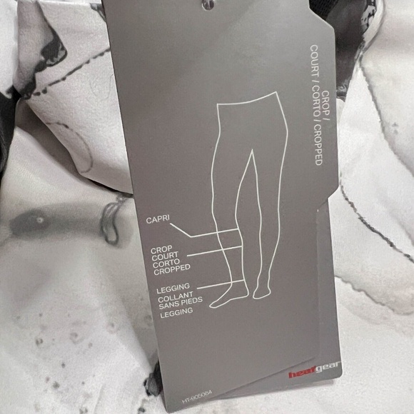 Under Armour Women's HeatGear Training Crop Tight 1320551-008 Black White Size M - Picture 6 of 11